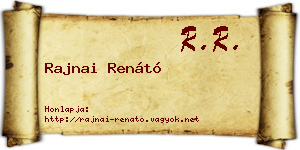 Rajnai Renátó névjegykártya